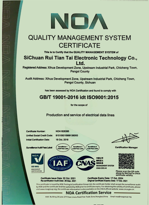 QUALITY MANAGEMENT SYSTEMCERTIFICATE