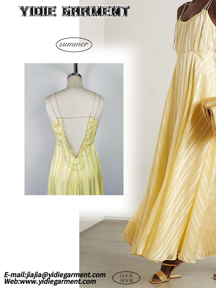 Striped Satin Maxi Dress