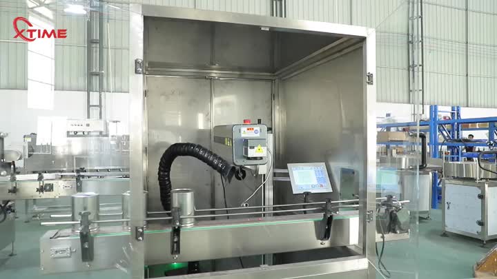 máquina de codificación láser completamente automática para latas de metal