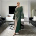 لباس شب ساده زنانه بانوی شیک دبی زنان مسلمان لباس عبای لباس اسلامی لباس زنانه باز Abaya1