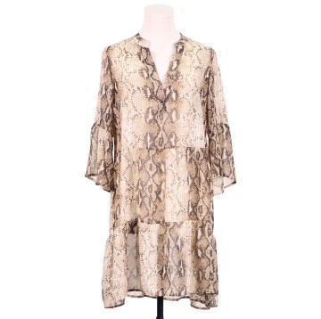 Snakeskin print Midi fashion dress