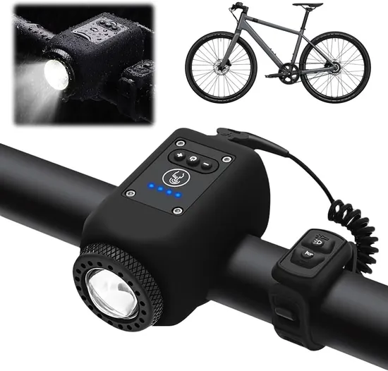Luz de bicicleta Conjunto com High Decibel Horn e USB Charging1