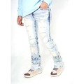 Slim Fit ρούχα ποδήλατο έθιμο denim distressed παντελόνι κοκαλιάρικο παντελόνι σχισμένα μπλε τζιν1