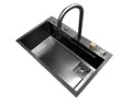 Double Smart Stainless Steel Handmade Large Basin Waterfall Faucet1
