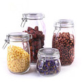 Glass Jars Clamp Airtight Glass Jars With Flip Lid Kitchen Jar Round Square 500ml 750ml 1000ml 1500ml 2000ml1