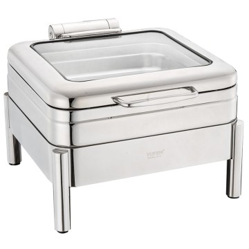 2/3 SIZE INDUCTION CHAFING DISH   W/ GLASS WINDOWED LID