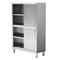 Stainless Steel Double Sliding Door Storage Cupboard Organizer for Modern Kitchen Design1