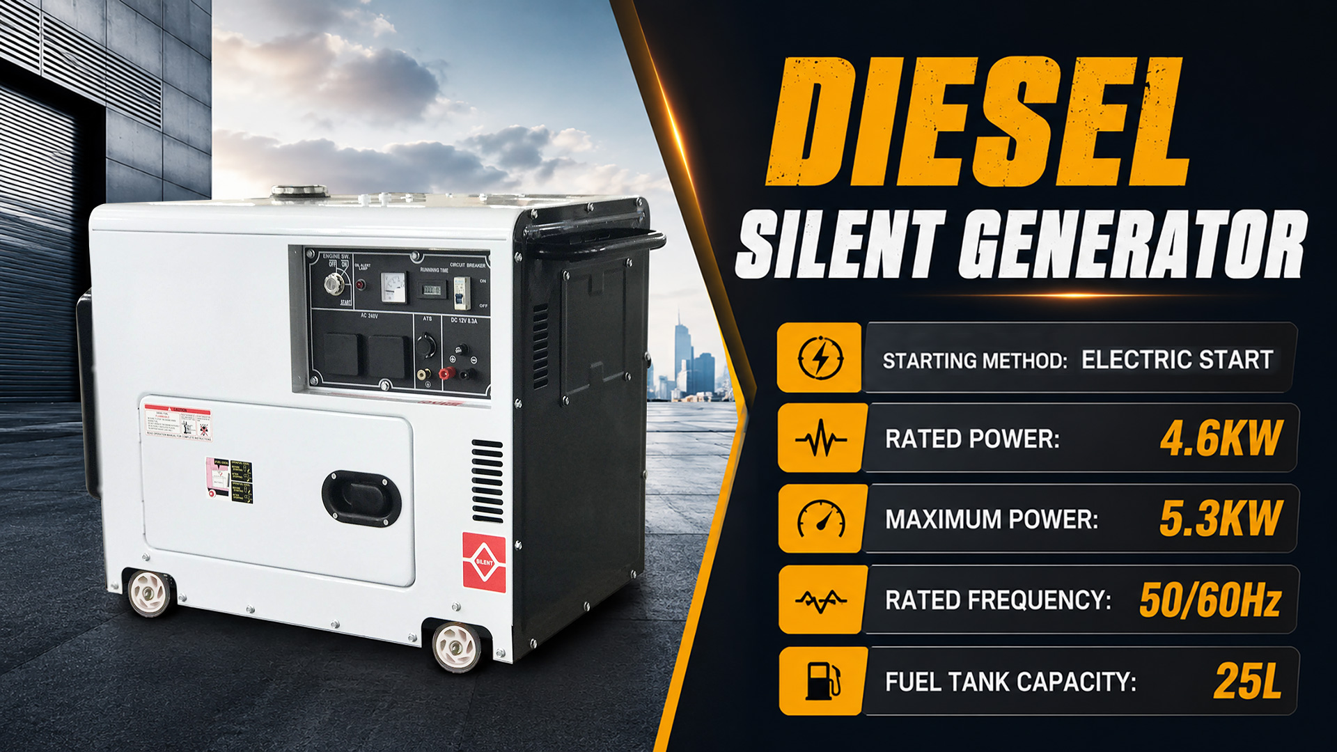 Generador diésel silencioso TKH6500Eis