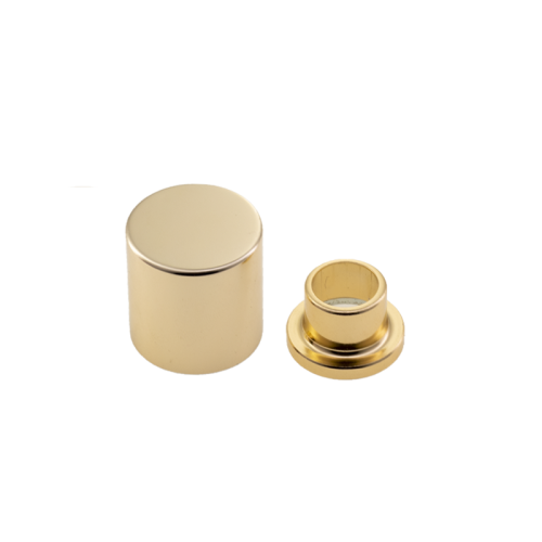 Tampa de frasco de perfume magnético dourado brilhante para Fea 15 mm