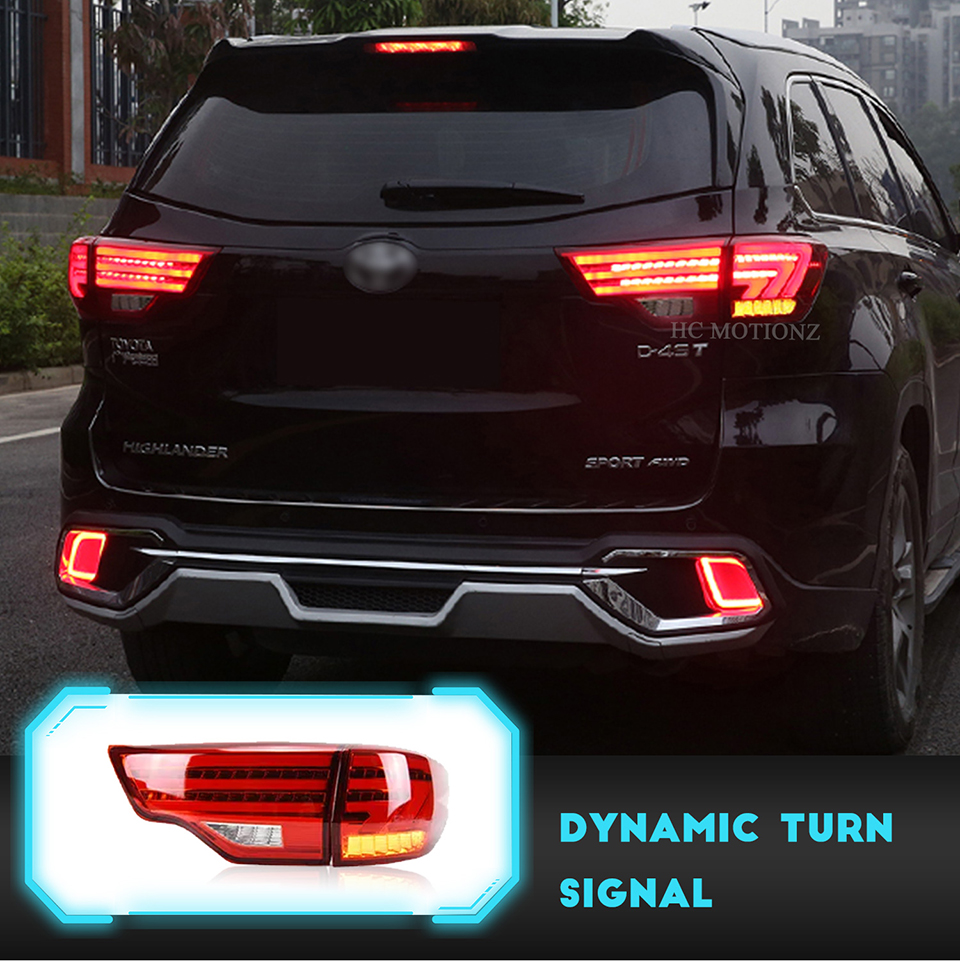 Red LED Dynamic Signal Tail Light – For 2014-2019 Toyota Highlander LE – Center Upper Brake Lamp