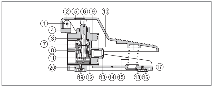 4F210-08エアタックタイプフットペダル空気圧バルブ5/2ウェイ1