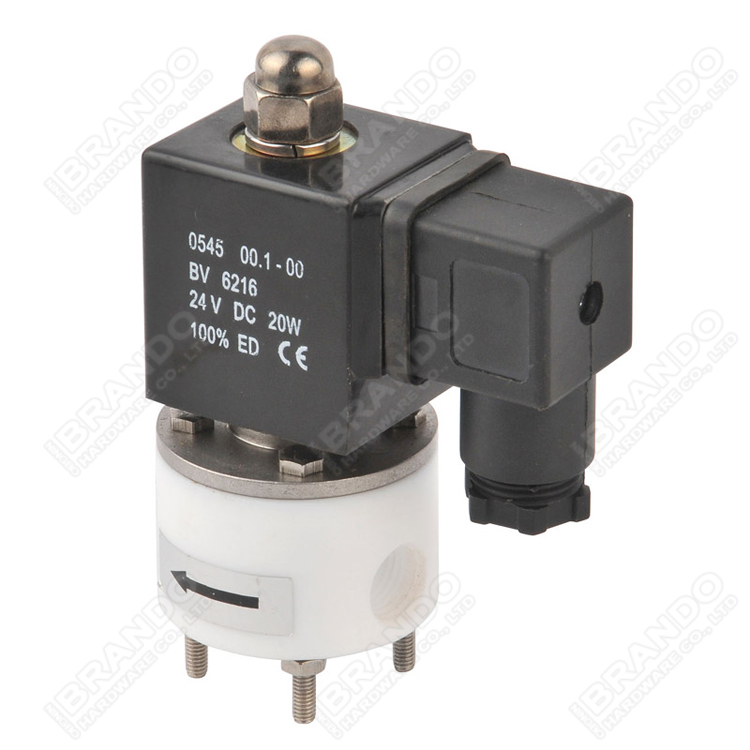 Solenoid Operated Isolation Valve PTFE Diaphragm 2 Way NC 12VDC 24VDC 5