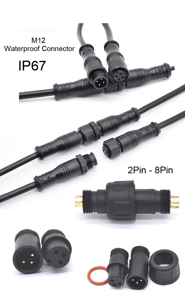 M12 Waterproof Power Connector