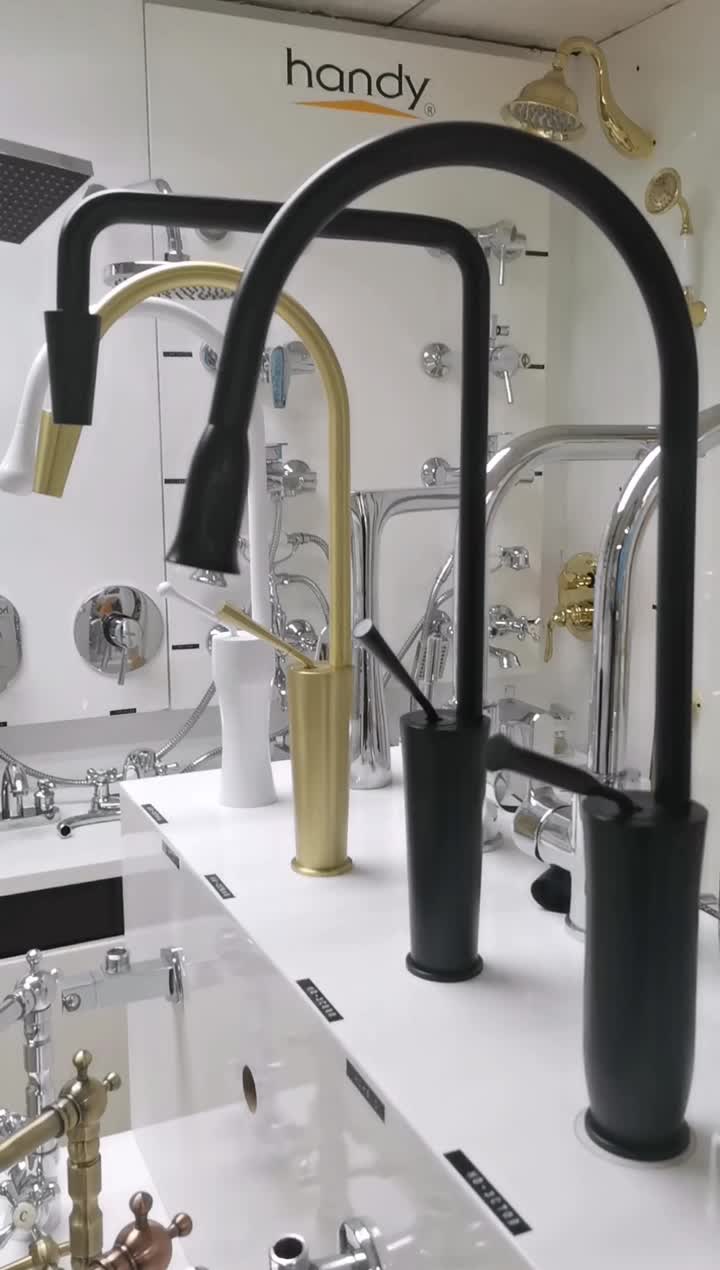 Miscelatore per lavabo monocomando in ottone nero da cucina tap.mp4