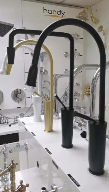 Single-Handle Brass Black kitchen sink mixer tap
