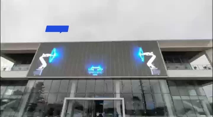 Layar LED transparan luar ruangan