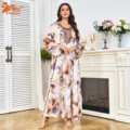 2025 پاییز جدید زنان خاورمیانه گلدوزی شیک و شیک Abaya گشاد سایز بزرگ دامن بلند Abayas عمده فروشی1