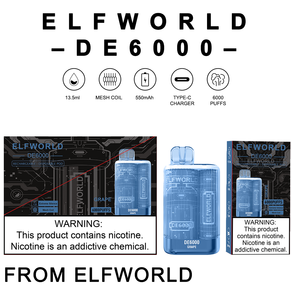 Original Elfworld de6000 puffs