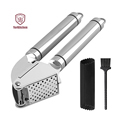Stainless Steel Garlic Press and Peeler Set - 304 Heavy Duty Garlic Mincer1