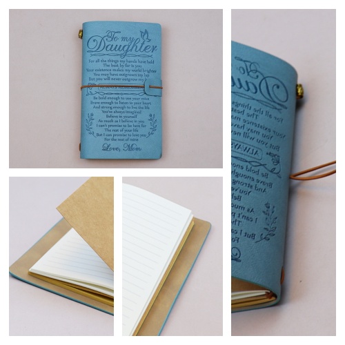 Caderno com capa de couro azul