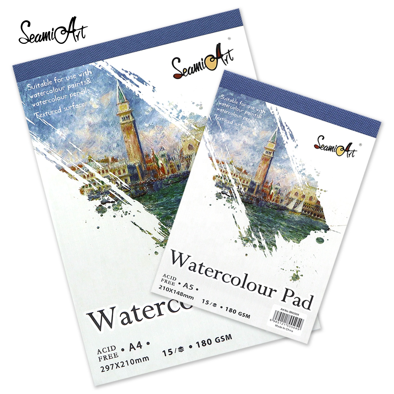 Seamiart A4/A5 180GSM Watercolor Pad drawing Paper for Watercolor/Gouache/Acrylic Wood Pulp Paper 15シートPapel Acuarela1