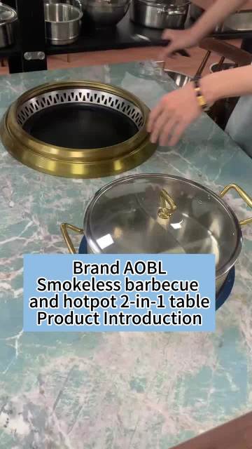 Barbecue and hot pot table