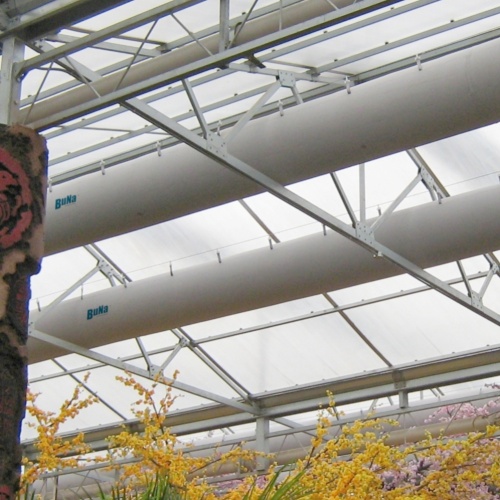 What are the advantages of fabric ducts in the flower market?