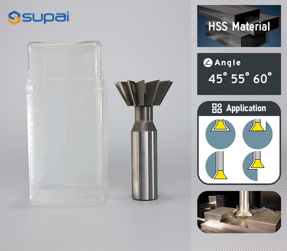Cortador de cola de doblete 1-20 30 ° 45 ° 60 ° 75 ° Carburo Tungsteno Acero fresado Cutter Groove Mecanizado CNC Cutter 0