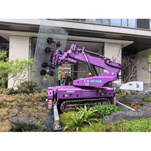 COWEST TAT1500: Robot professionale per l'installazione di vetri sottovuoto cingolato per la costruzione di facciate continue