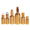 5ml/10ml/15ml/20ml/30ml/50ml/100ml Luxury Golden Electroplating Glass Dropper Essential Oil Bottle1