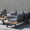 Kostenlose Probe Möbel moderne Hochdichte Schwamm Metall Aluminiumlegierung wasserdichtes Gartenhotel Terrasse Outdoor Sofa1