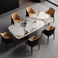 Sala de jantar doméstica de alta qualidade Conjunto de mesa de aço inoxidável real Table Top de jantar Mobiliário de decoração de tamanho múltiplo1