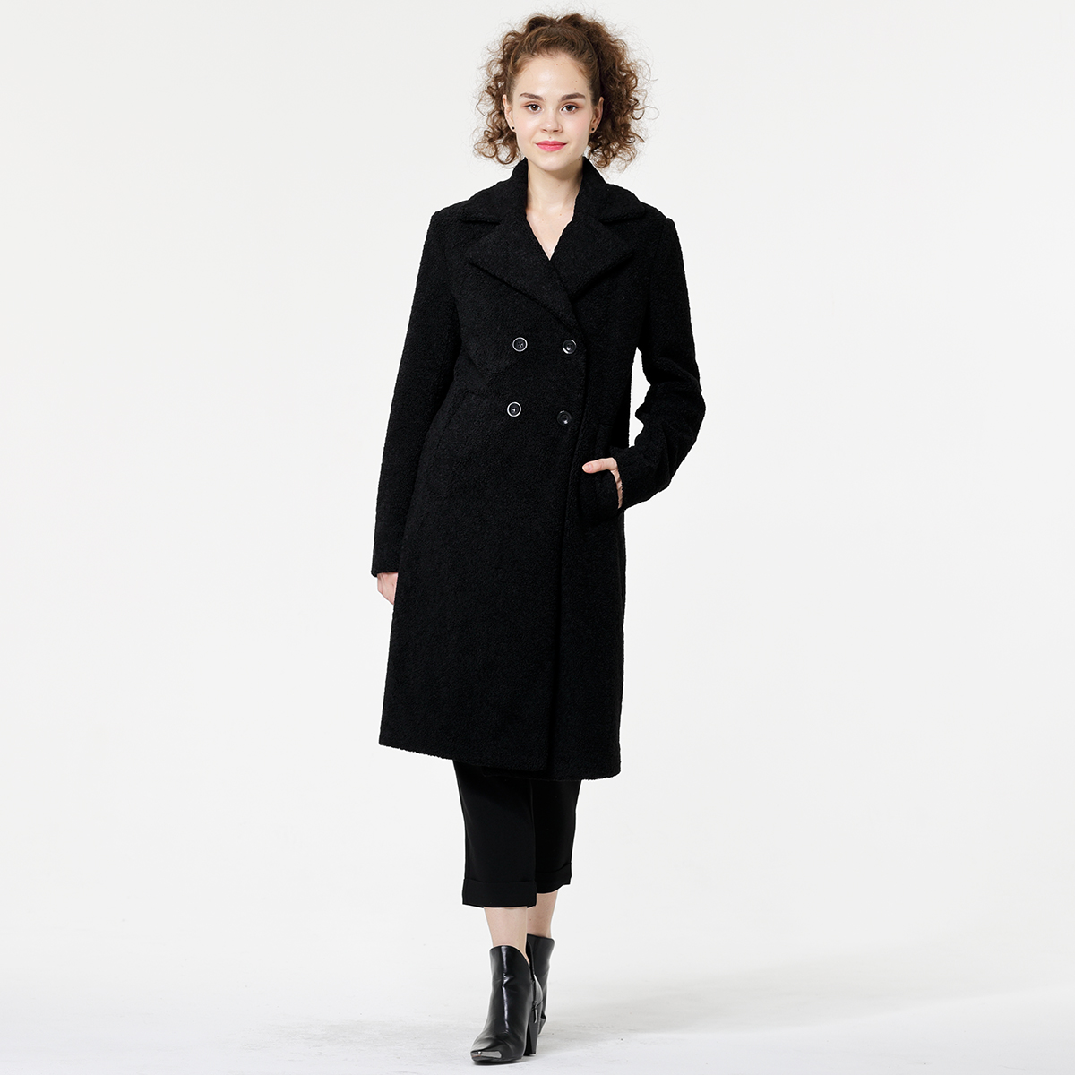 Double-breasted Women Woolen Warm Coat Double-breasted Women Woolen Warm Coat
