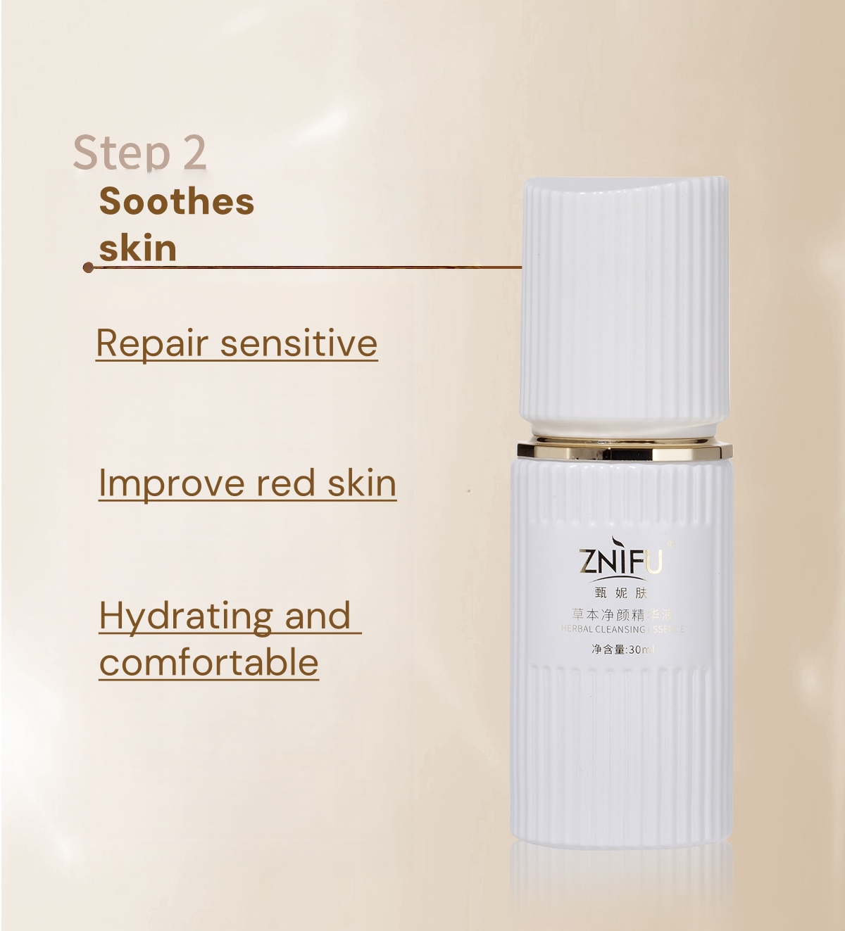 Essência anti-espinhas hidratante de limpeza de ervas naturais