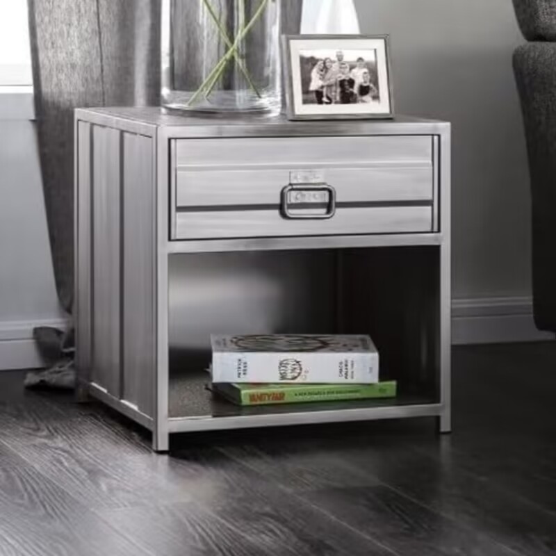 2 Tiers Side Table with Storage Drawer
