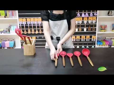 Silicone Kitchen Utensils Set With Holder