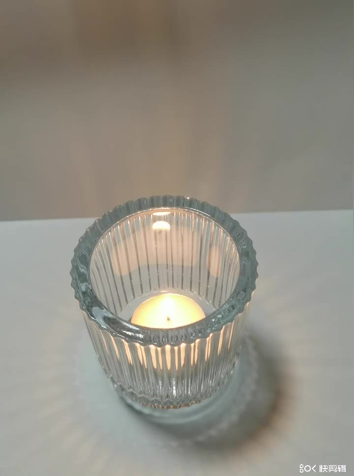 fluted  jar candle holder