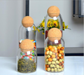 500ml 800ml 1200ml 1500ml Clear Borosilicate Glass Jars With Wood Cork Ball Lid Food Storage Jars1