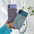 Customize Logo PU Leather Lanyard Silicone Phone Case for iPhone 14/13/15 Pro Max with Chain Strap1