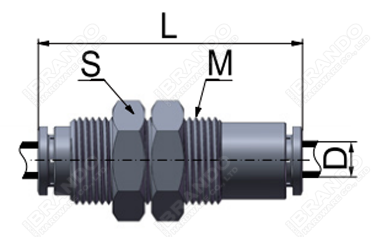 Puste pneumatique en laiton dans les raccords d'air Union de cloison 6 mm 8 mm 1/8 '' 1/4 '' 0