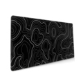 Geographic Map Printed Large Contour Game Mouse Pad XL in Black: Extend Your Desk Experience with Full-Size Printing1