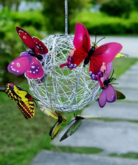 Encantadoras luces de cuerda de mariposa con energía solar para ambiente de jardín1