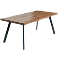 Rustic Solid Wood 6-Seater Dining Table with Black Metal Legs1