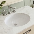 Bathroom Under Counter Oval Ceramic Sink - White Industrial Design1