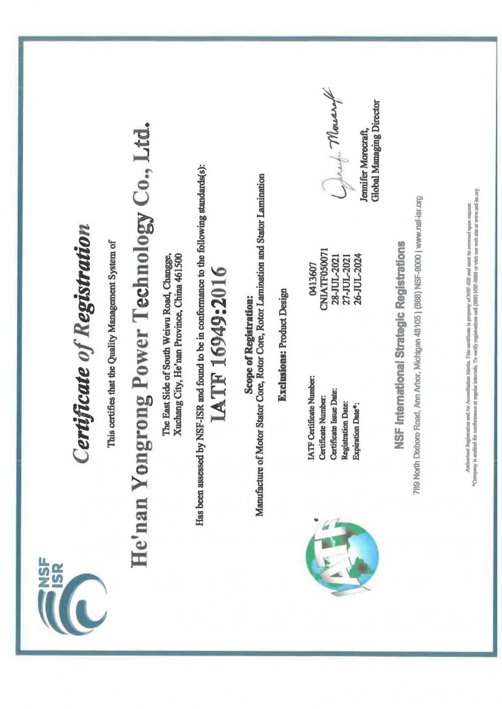 Certificate of Registration