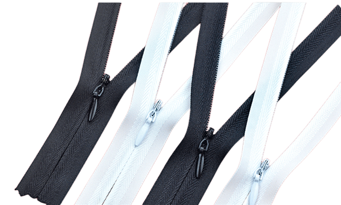 Zippers air ais do-fhaicsinneach