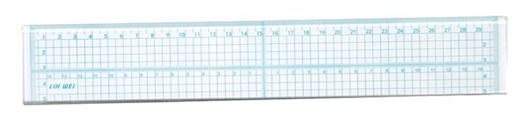 Green 30cm plastic engineering ruler