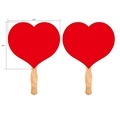 Custom Shaped Wooden Handle Paper Paddle Hand Fans1