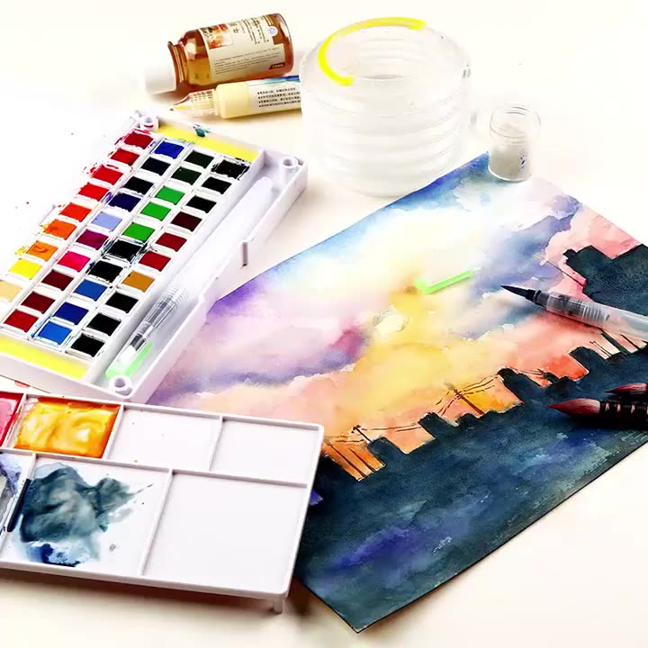 Superior 12/18/24/30/36/40/48 Color Cat Solid Art Watercolor Set untuk Lukisan/Dekorasi/Kuku Acuarelas Aquarela1