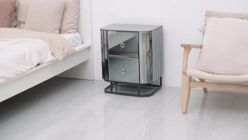 Strip Gray Mirror Iron Bedside Table